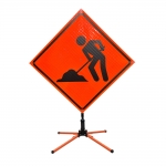 Roll Up Sign & Stand - 48 Inch Men at Work Roll Up Reflective Traffic Sign